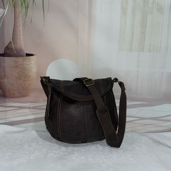 The Sak Deena Flap Leather Crossbody Brown Small - Picture 1 of 8